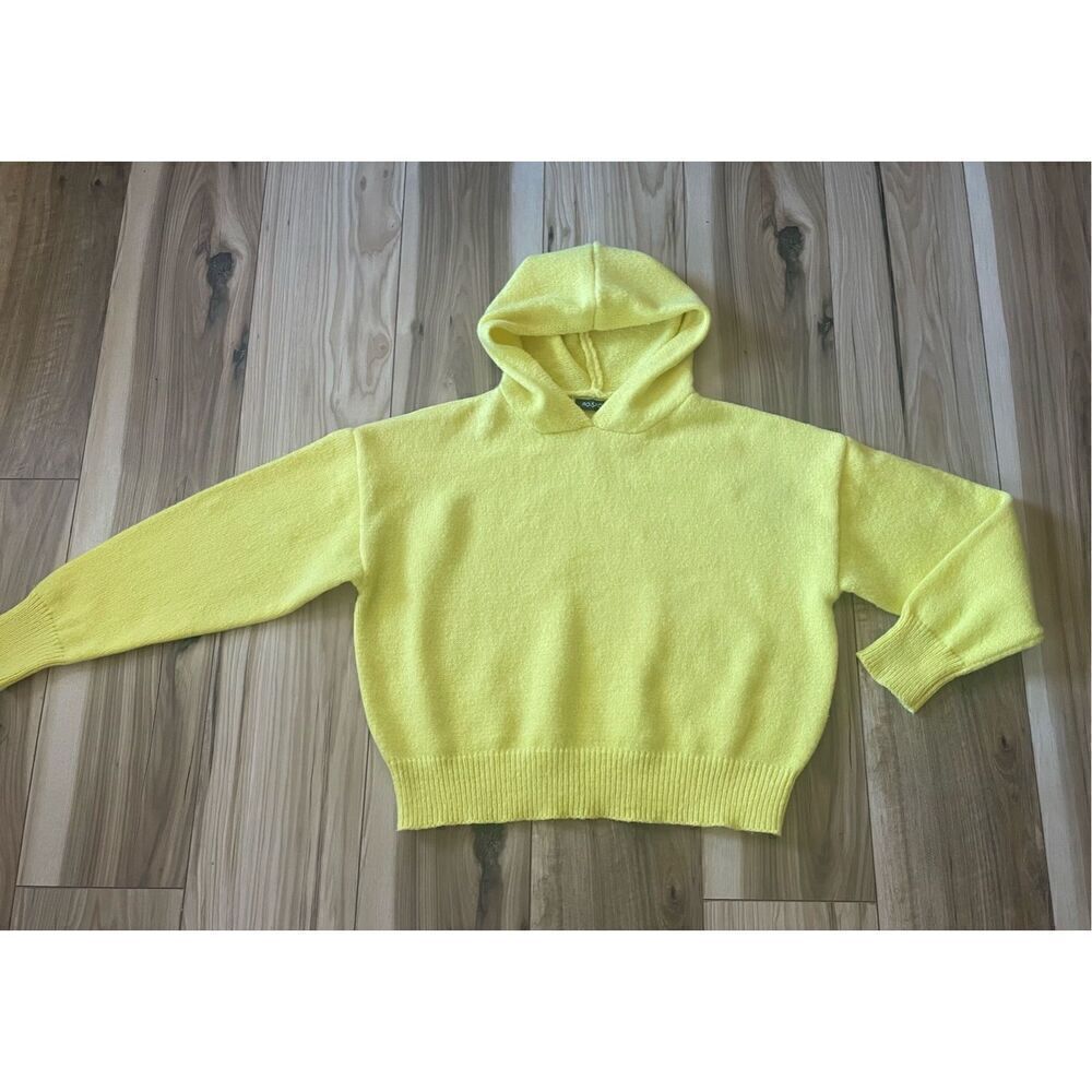 AQ-SPORT Women’s Knit Hoodie Sweater Yellow Size M